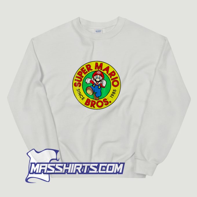 Mario Bros Since 1985 Badge Sweatshirt On Sale