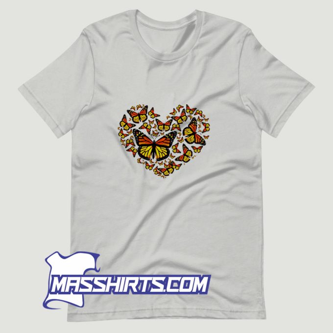 Monarch Butterfly Heart T Shirt Design