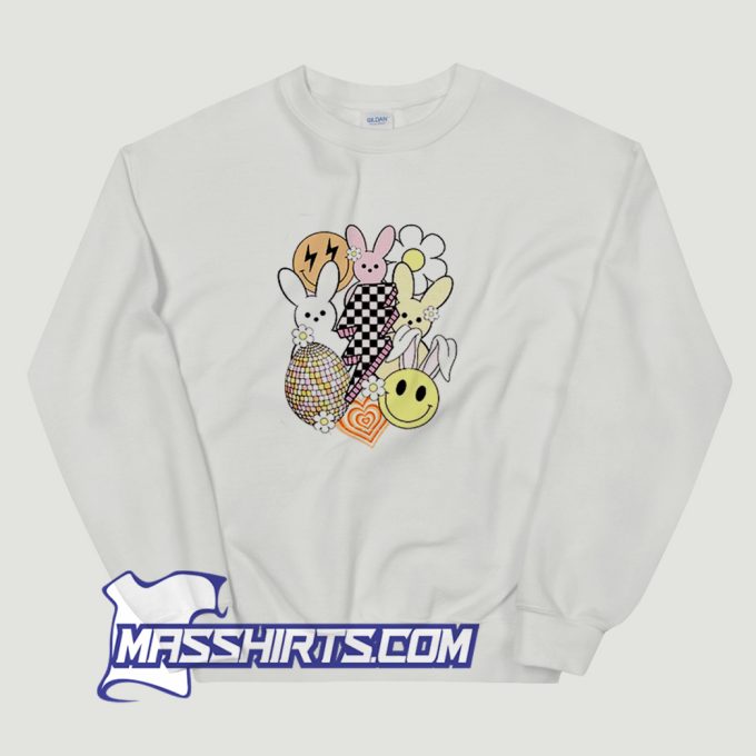 Smile Happy Easter Day Hippie Trendy Sweatshirt