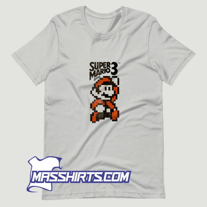 Super Mario Bros 3 Pixel Mario T Shirt Design