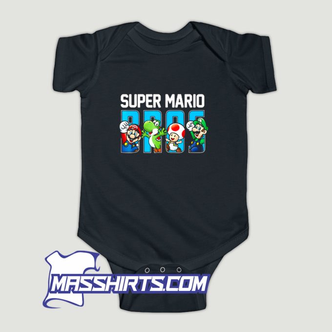 Classic Super Mario Bros Characters Baby Onesie