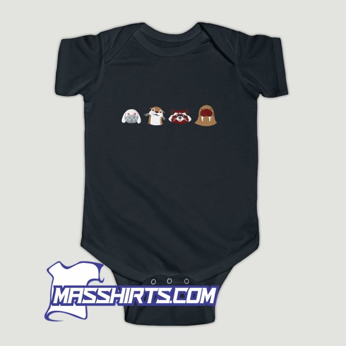 Embroidered GOTG Rocket Raccoon & Friends Baby Onesie