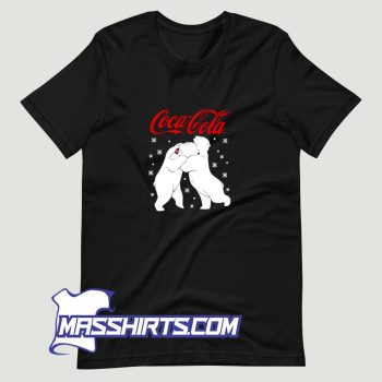 Coca Cola Polar Bear Hug Snowflakes T Shirt Design