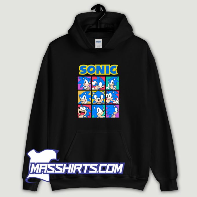 Vintage Sonic Face Hoodie Streetwear