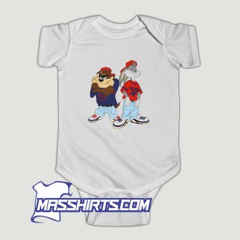Gangster Taz and Bugs Bunny Baby Onesie