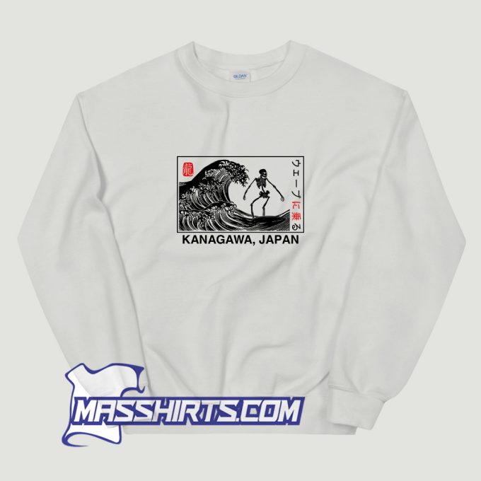 Kanagawa Wave Surfing Skeleton Sweatshirt