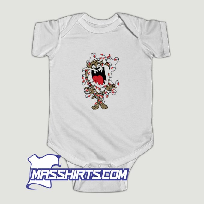 Looney Tunes Christmas Taz Lights Baby Onesie