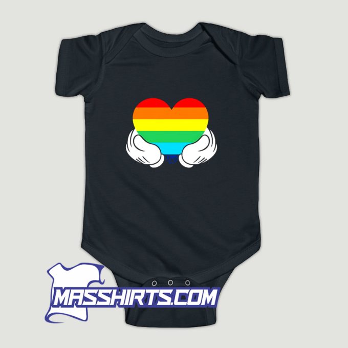 Mickey Mouse Hands Rainbow Baby Onesie