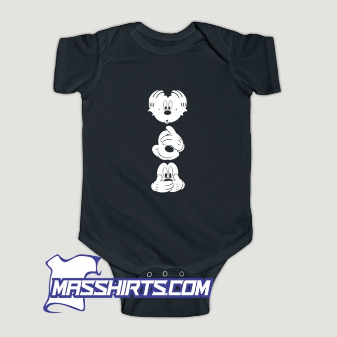 Mickey Mouse Three Faces Baby Onesie