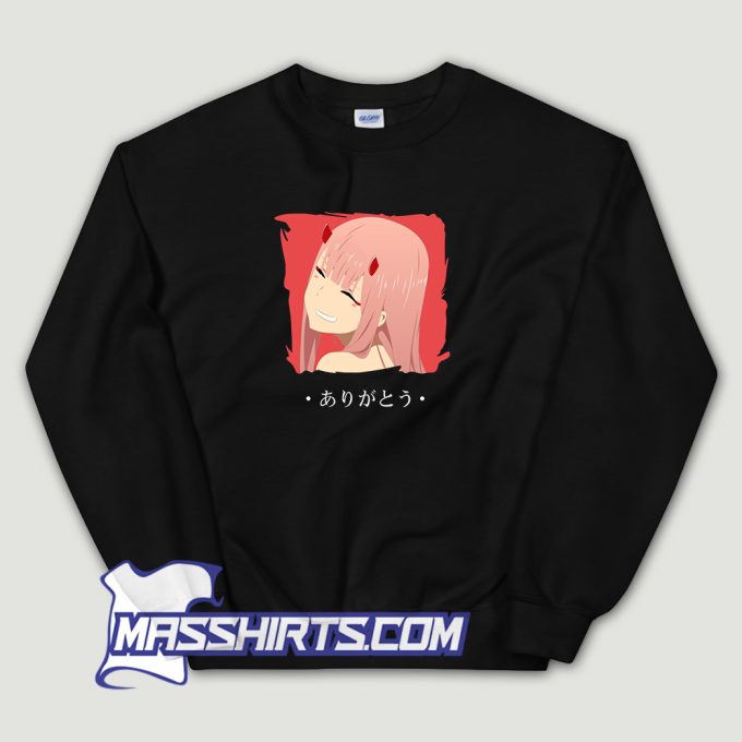 Zero Two from Darling in The Franxx Arigatou Sweatshirt